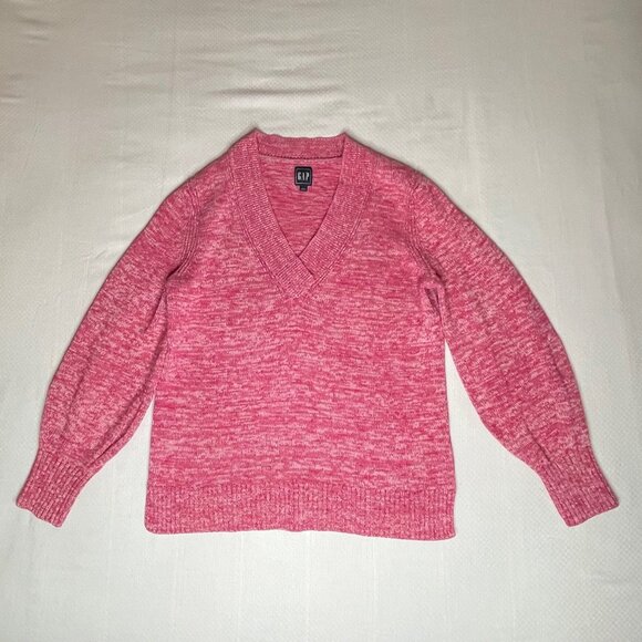 GAP Red Marled V-Neck Sweater – Size Medium - Picture 2 of 7